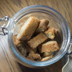 Cantuccini in a glass jar