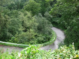 Fototapeta premium つづら折りの山道
