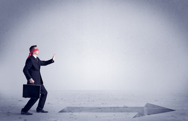 Businessman with blindfolds