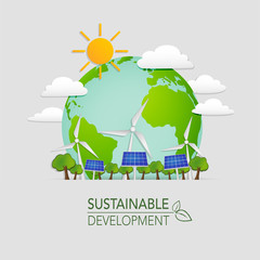 World sustainable development and Ecology friendly concept