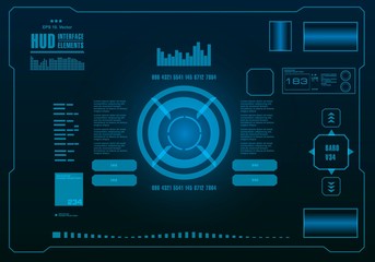 Futuristic virtual graphic touch user interface, HUD