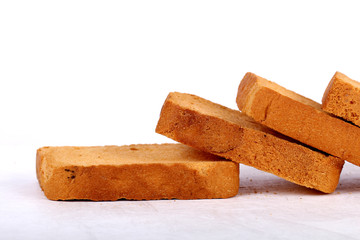 crispy rusk on white