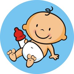toddler, boy and bottle, vector icon, instagram