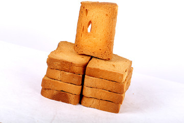 crispy rusk on white
