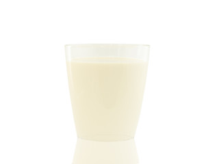 soy milk on white background