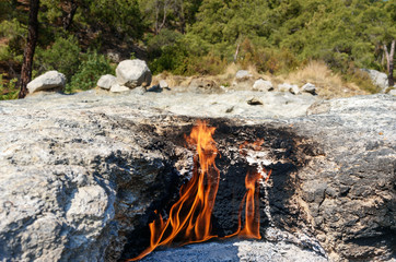 Flames of Chimaera Mount. Turkey
