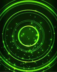 Neon circles abstract background