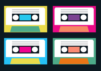 Audio cassette decks retro vintage background 