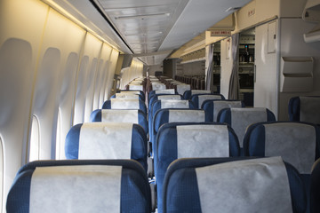 cabin and seats on the airplane