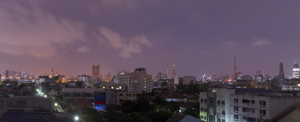 Night cityscape Bangkok Thailand 