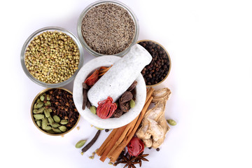 Colorful spices for garam masala indian,ingredients for garam masala , indian spices