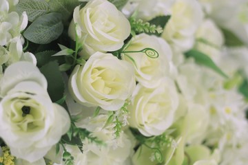 Obraz na płótnie Canvas White rose floral bouquet,decorate for interior.