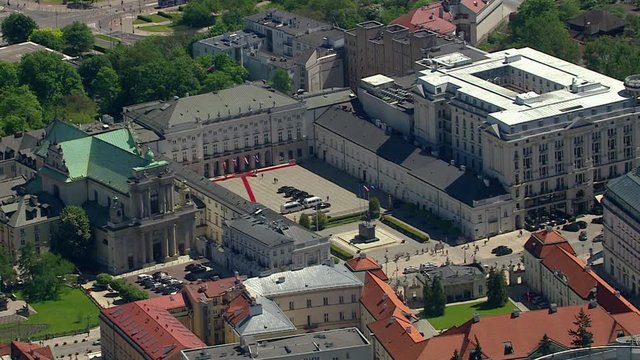 Presidential Palace aerial view,  Warsaw, Poland