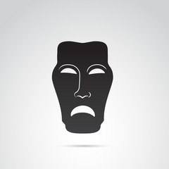Ancient greek mask vector icon - sadness.