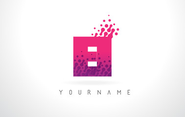 Obraz premium EI E I Letter Logo with Pink Purple Color and Particles Dots Design.