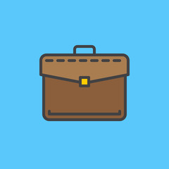 Briefcase, business portfolio filled outline icon, colorful vector sign, Symbol, logo illustration