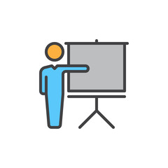 Training filled outline icon, colorful vector sign, Symbol, logo illustration