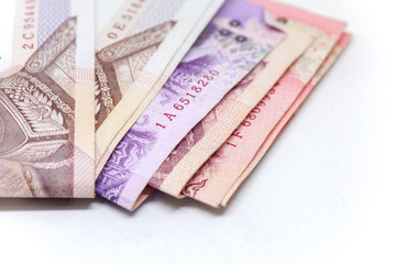 Thai currency in background and isolated, Thai bath cash