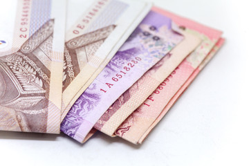 Thai currency in background and isolated, Thai bath cash