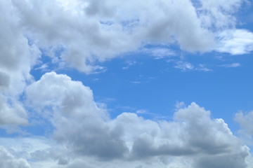 Beautiful White Cloud with Blue Sky Background.