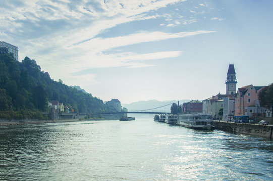Idyllic morning mood in Passau, Germany