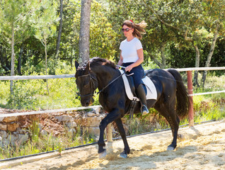 training of riding girl