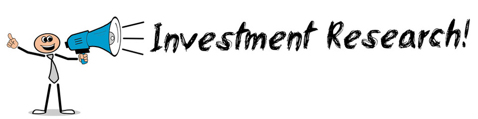 Investment Research! / Mann mit Megafon