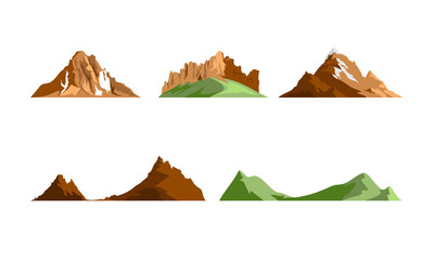 Vector illustration of a mountainous area. Suitable for illustrative elements of outdoor activities, adventure, and natural tourist destinations. Hill icon, cartoon image of the mountains.