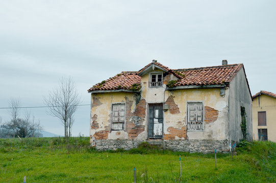 Old abandoned house, left and broken
