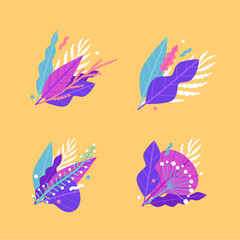 Floral isolated compositions/bouquets. Vector illustration.