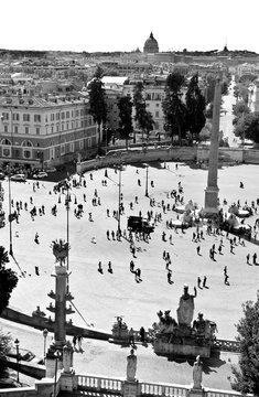 Rome, Italy -  View from Pizza del Poppolo (People's Square) from above