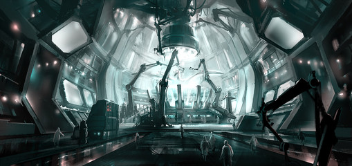 Study the halls of biology, digital illustrations. © liuzishan