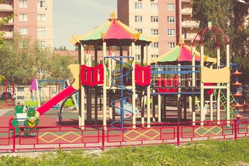 Colorful playground equipment