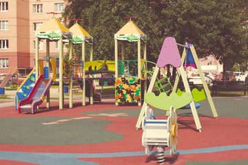 Colorful playground equipment