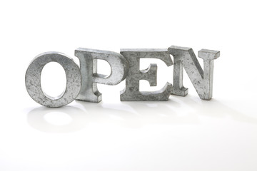 OPEN/金属製の文字