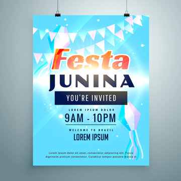 festa junina party invitation background design template