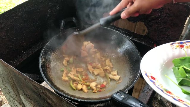 Thai basil fried foods