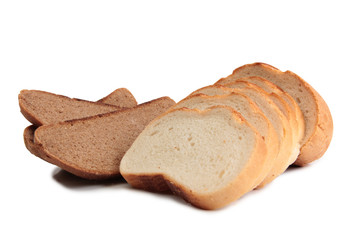 Organic bread on white background