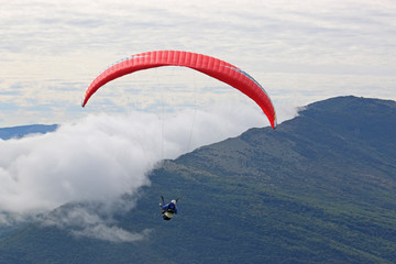 Paraglider in the French Alps