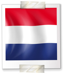 Flag of Netherland on square paper