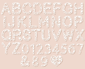 Letters for laser cutting. English alphabet. Vector illustration.