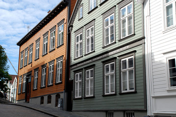 Fototapeta premium Typical houses in Stavanger, Norway