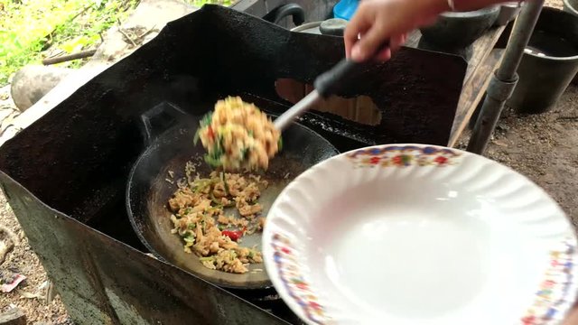 Thai basil fried foods