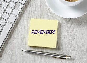 Remember message on adhesive note