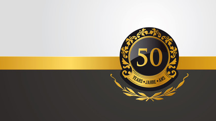50 Jahre Geburtstag oder Jubiläum Vektor Emblem