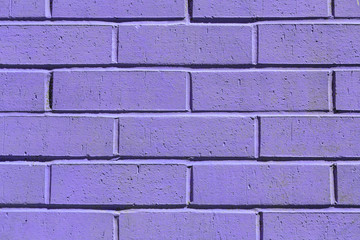 Purple painted brick wall texture background