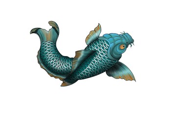 Japanese koi-fish tattoo design.