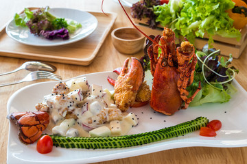 mixed fruit salad lobster