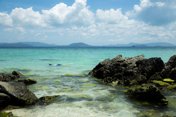 Fototapeta na wymiar Welcome to the Andaman Sea in Thailand.