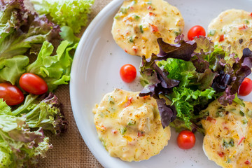 Baked scallops